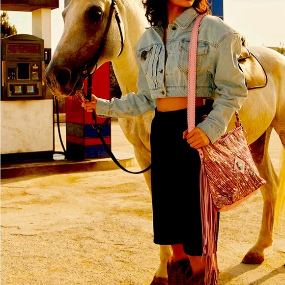 MYRA- Silver Rose Trail Leather & Hairon Bag- (BEAUTIFUL BAG) - Picture 4 of 6